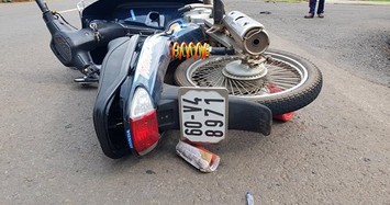 Đi xe máy không đội mũ bảo hiểm còn tông CSGT nứt xương chậu ở Đồng Nai 