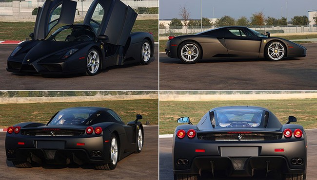 Cận cảnh chiếc Ferrari Enzo màu đen nhám độc nhất vô nhị