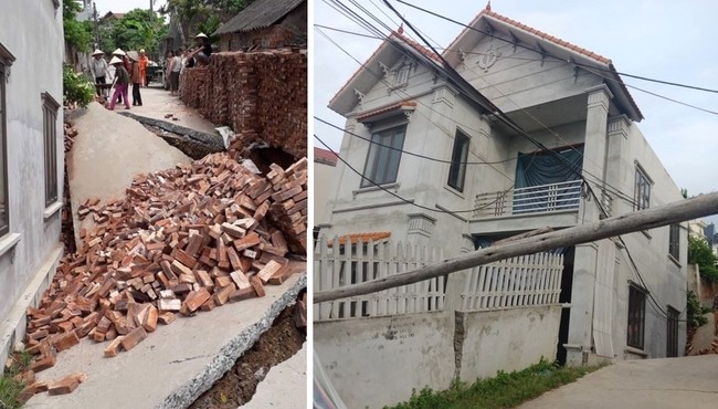 Ngôi nhà 2 tầng tại Hà Nội bị “hố tử thần” nuốt chửng