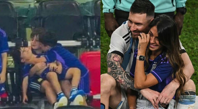 Su that buc anh con trai cua Messi ngat xiu tren khan dai khi bo vo dich World Cup